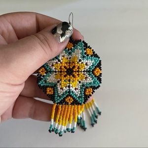 Large Huichol Earrings